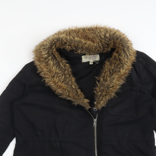 Ecote Womens Black   Parka Coat Size S