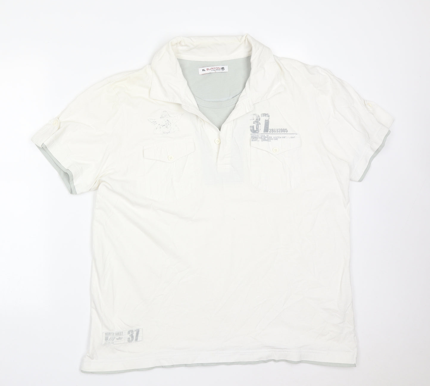 Burton Mens White    Polo Size XL