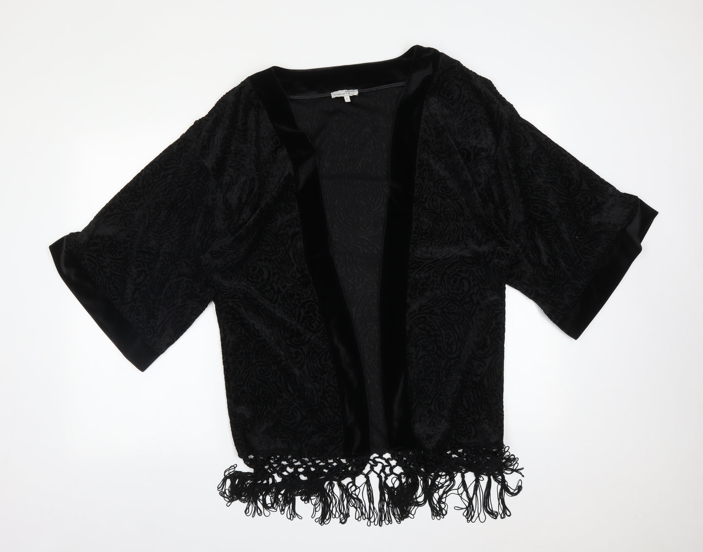 Papaya Womens Black Paisley  Cardigan Jumper Size 12