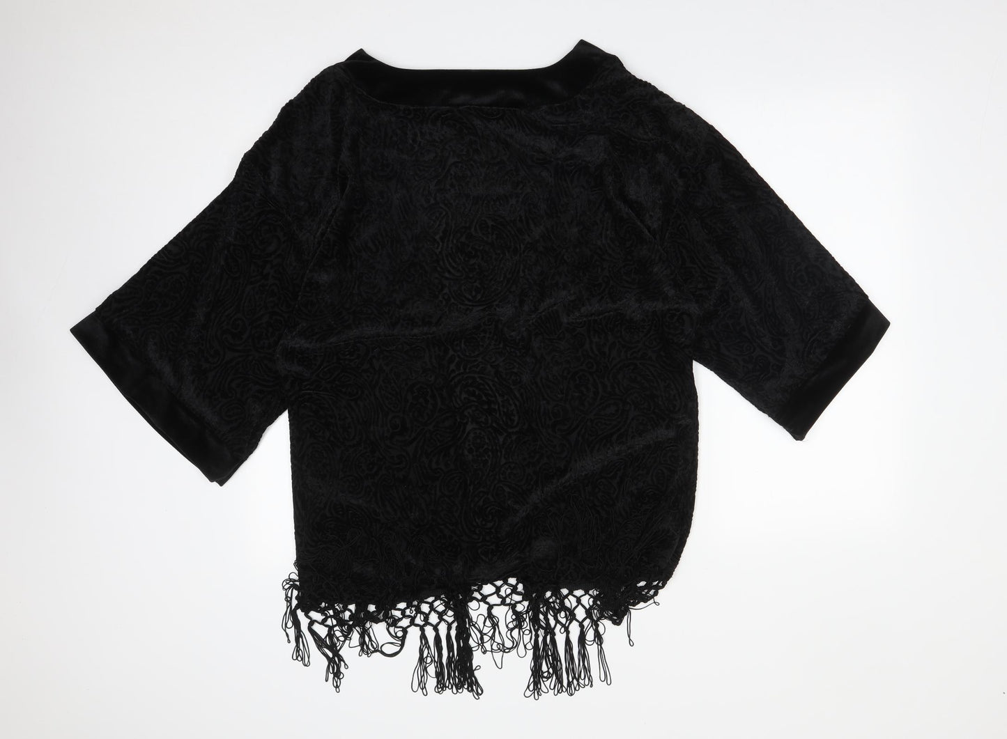 Papaya Womens Black Paisley  Cardigan Jumper Size 12