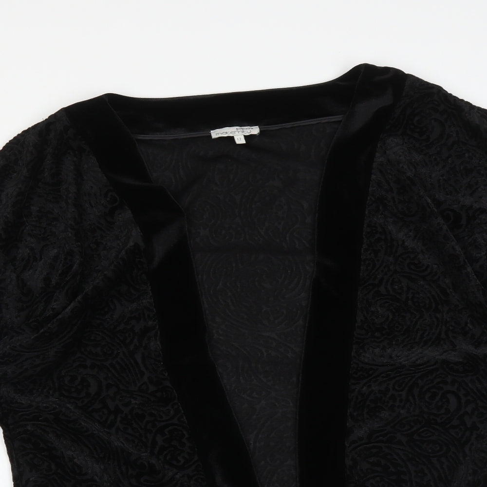Papaya Womens Black Paisley  Cardigan Jumper Size 12