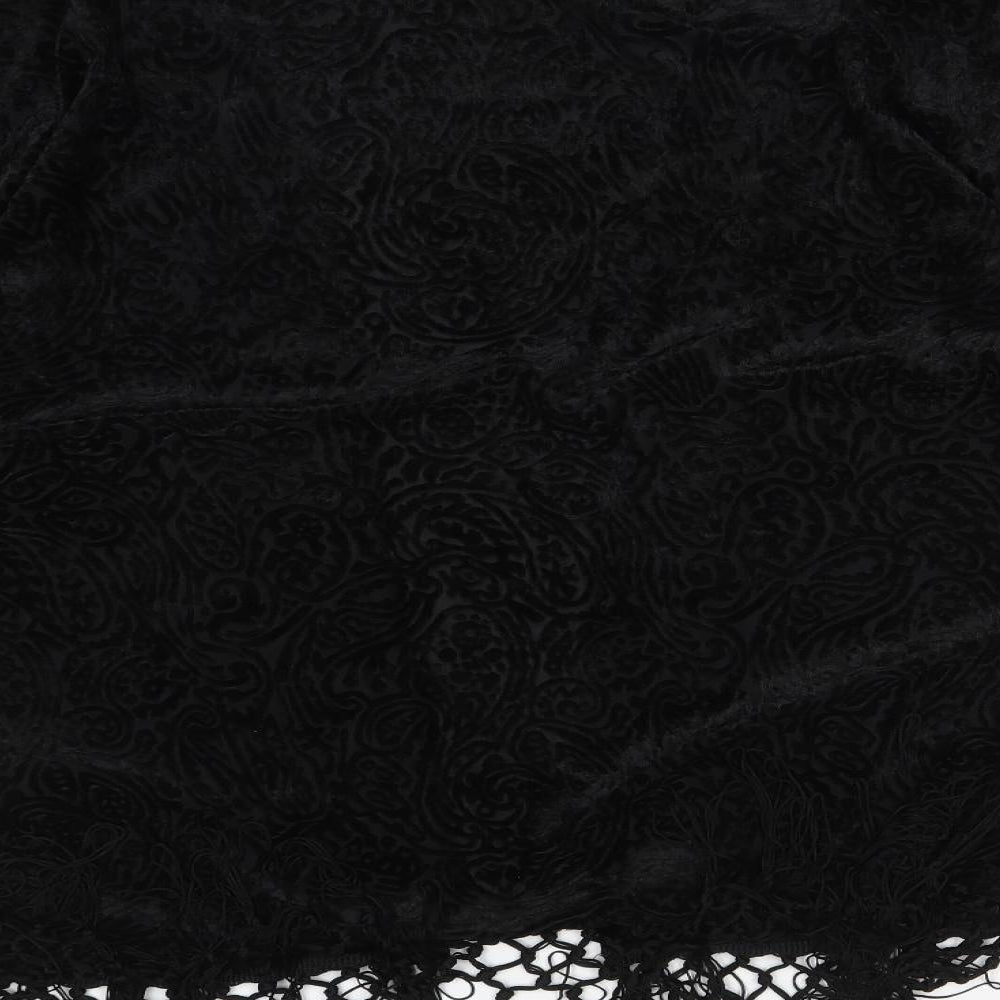Papaya Womens Black Paisley  Cardigan Jumper Size 12