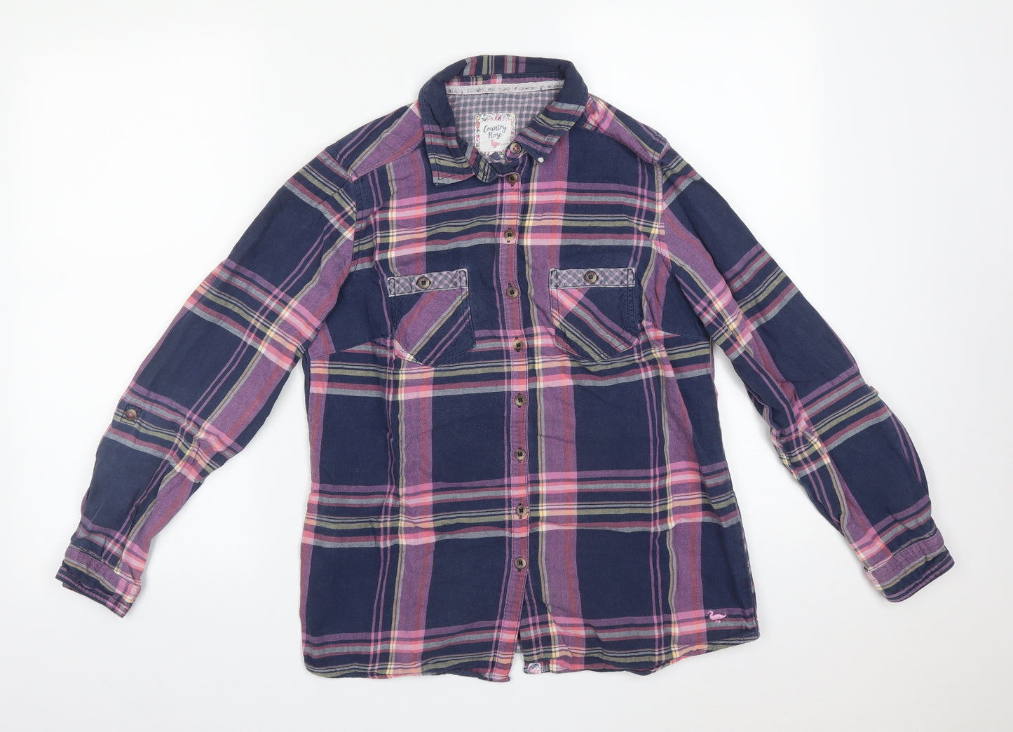 COUNTRY ROSE Womens Multicoloured Check  Basic Button-Up Size 12