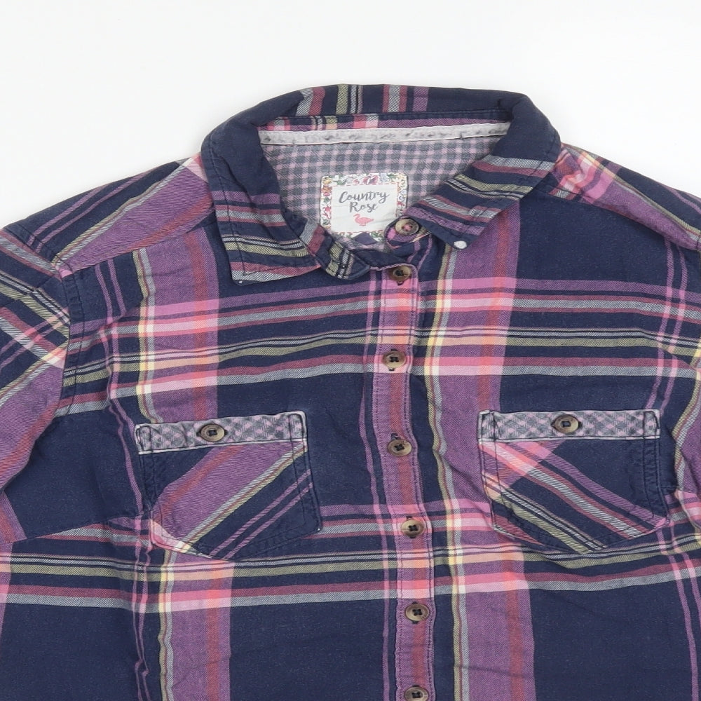 COUNTRY ROSE Womens Multicoloured Check  Basic Button-Up Size 12