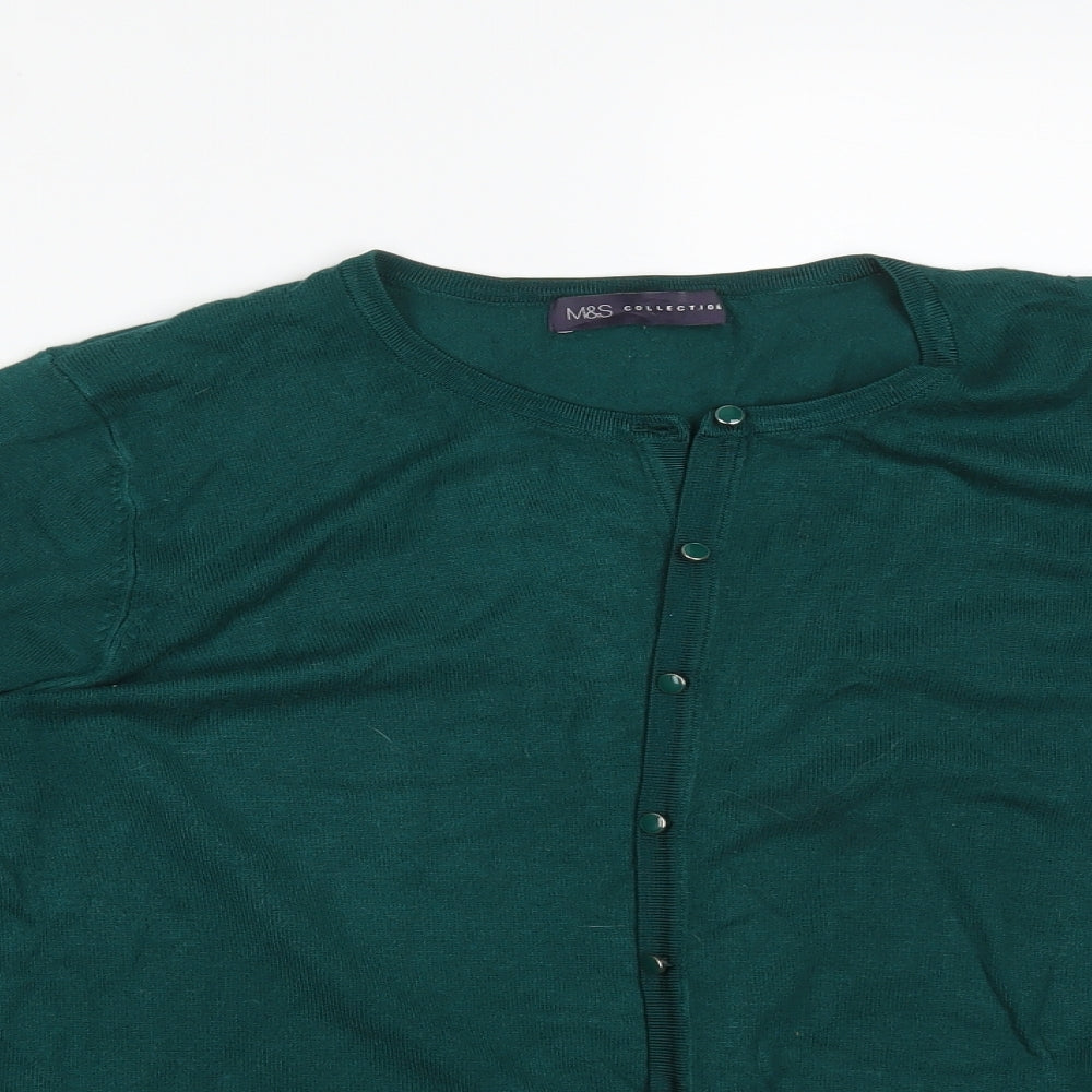 M&S Womens Green   Cardigan Jumper Size 18