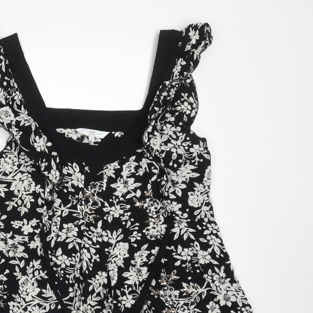 New Look Womens Multicoloured Floral  Basic T-Shirt Size 8