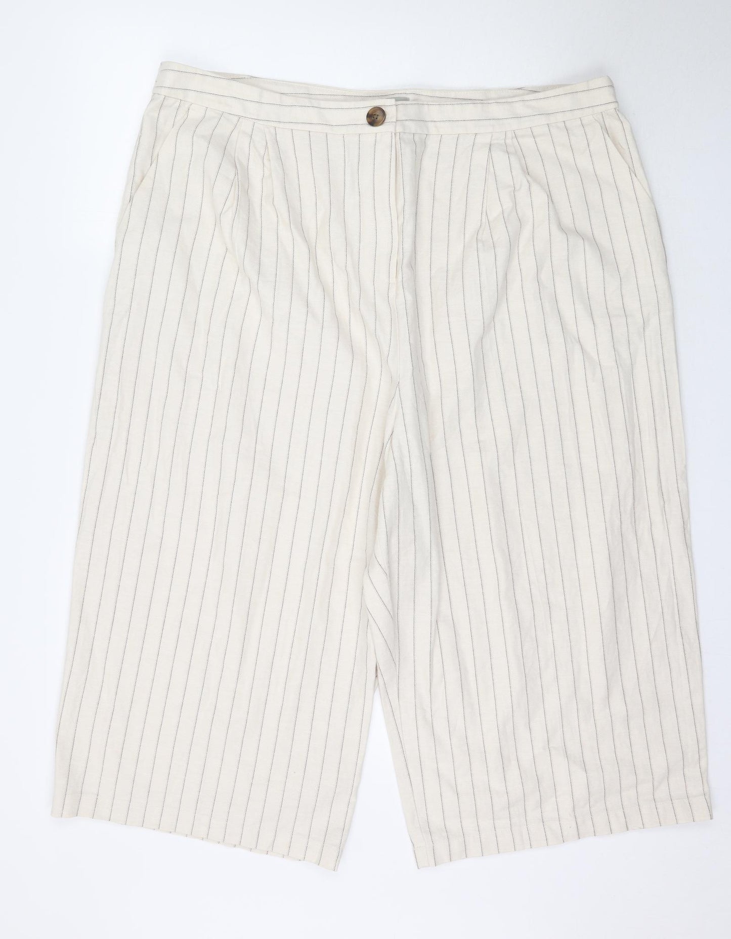 ASOS Womens Ivory Striped  Trousers  Size 24 L20 in