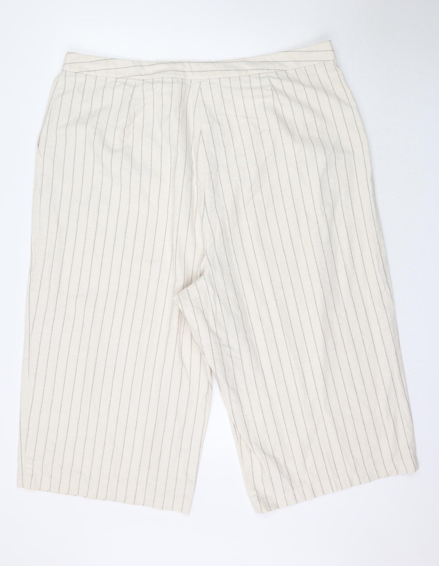 ASOS Womens Ivory Striped  Trousers  Size 24 L20 in