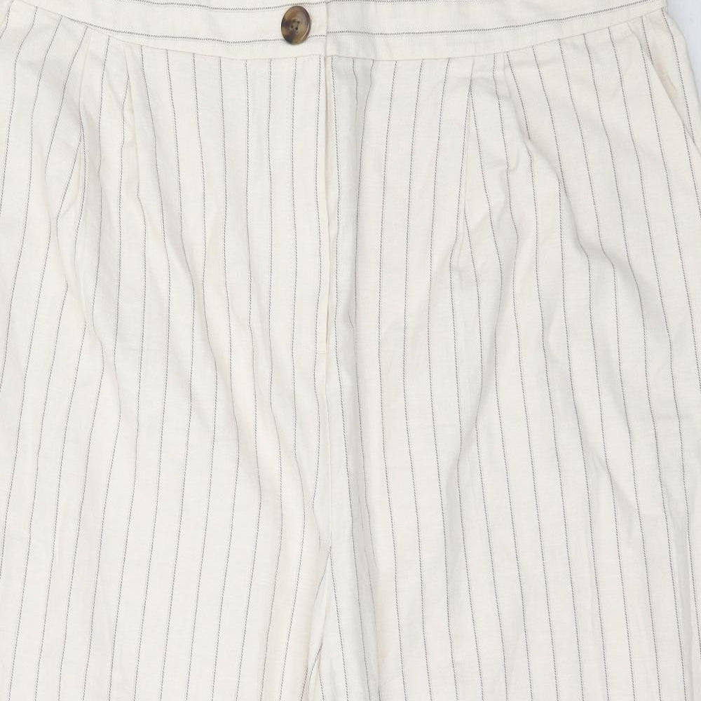 ASOS Womens Ivory Striped  Trousers  Size 24 L20 in