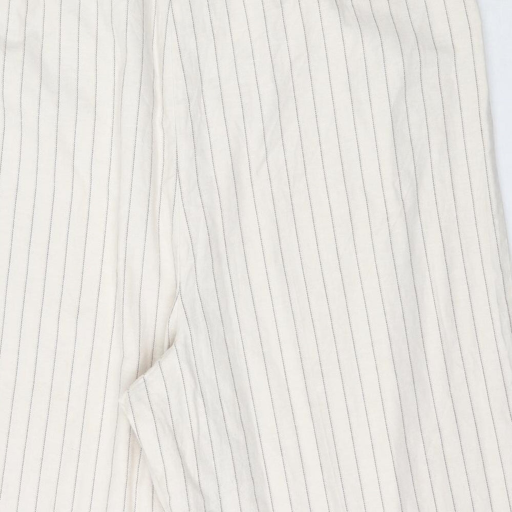 ASOS Womens Ivory Striped  Trousers  Size 24 L20 in