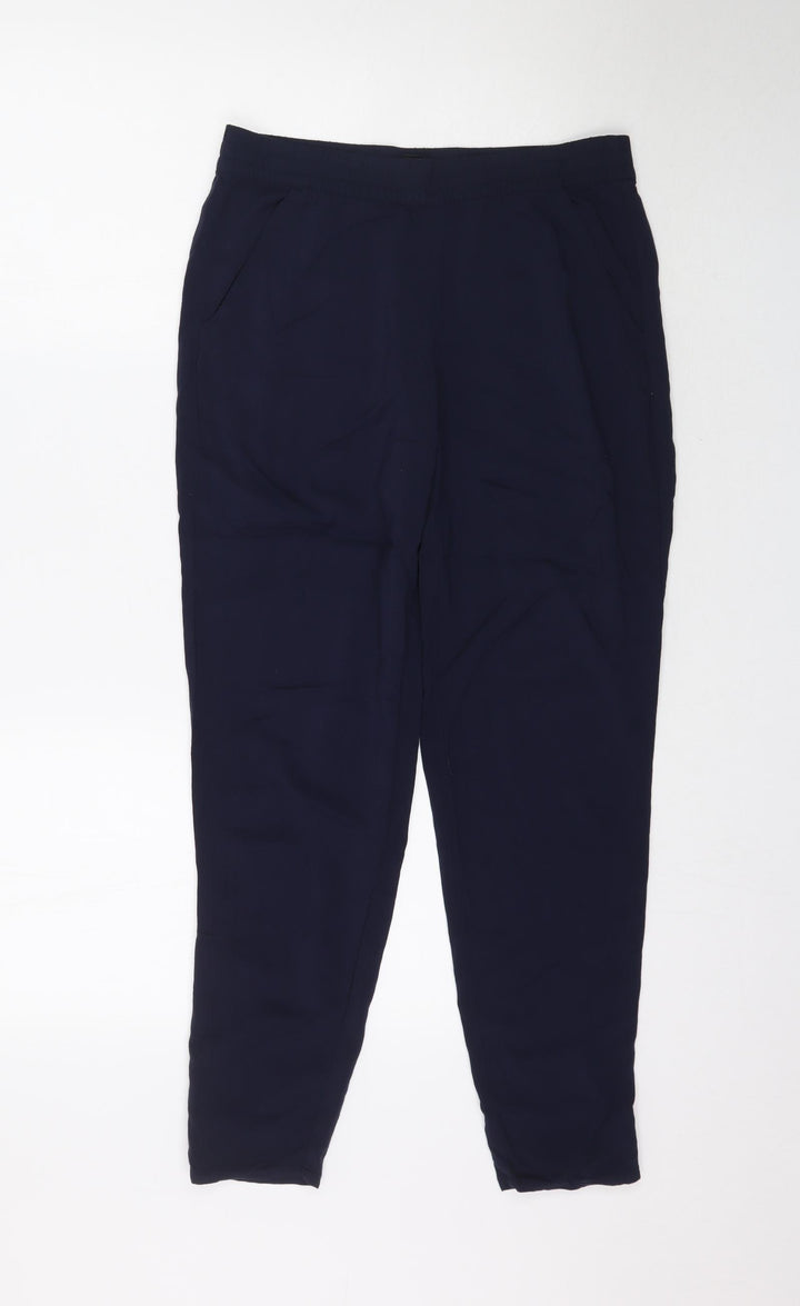 H&M Womens Blue Trousers Size 8 L27 in