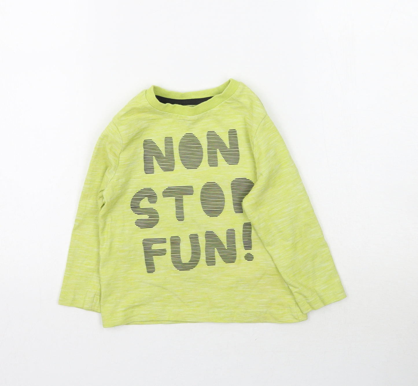 F&F Boys Green   Basic T-Shirt Size 2-3 Years  - Non Stop Fun