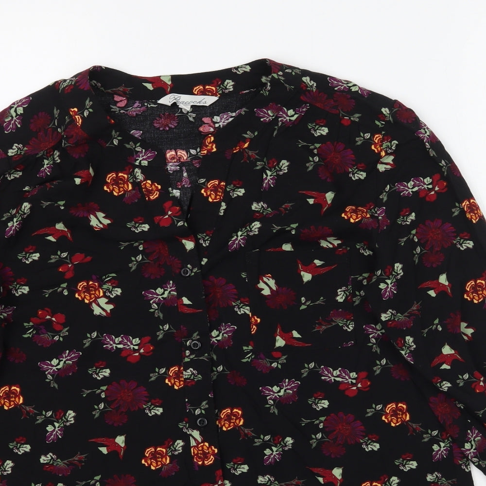 Peacocks Womens Multicoloured Floral  Basic Button-Up Size 8