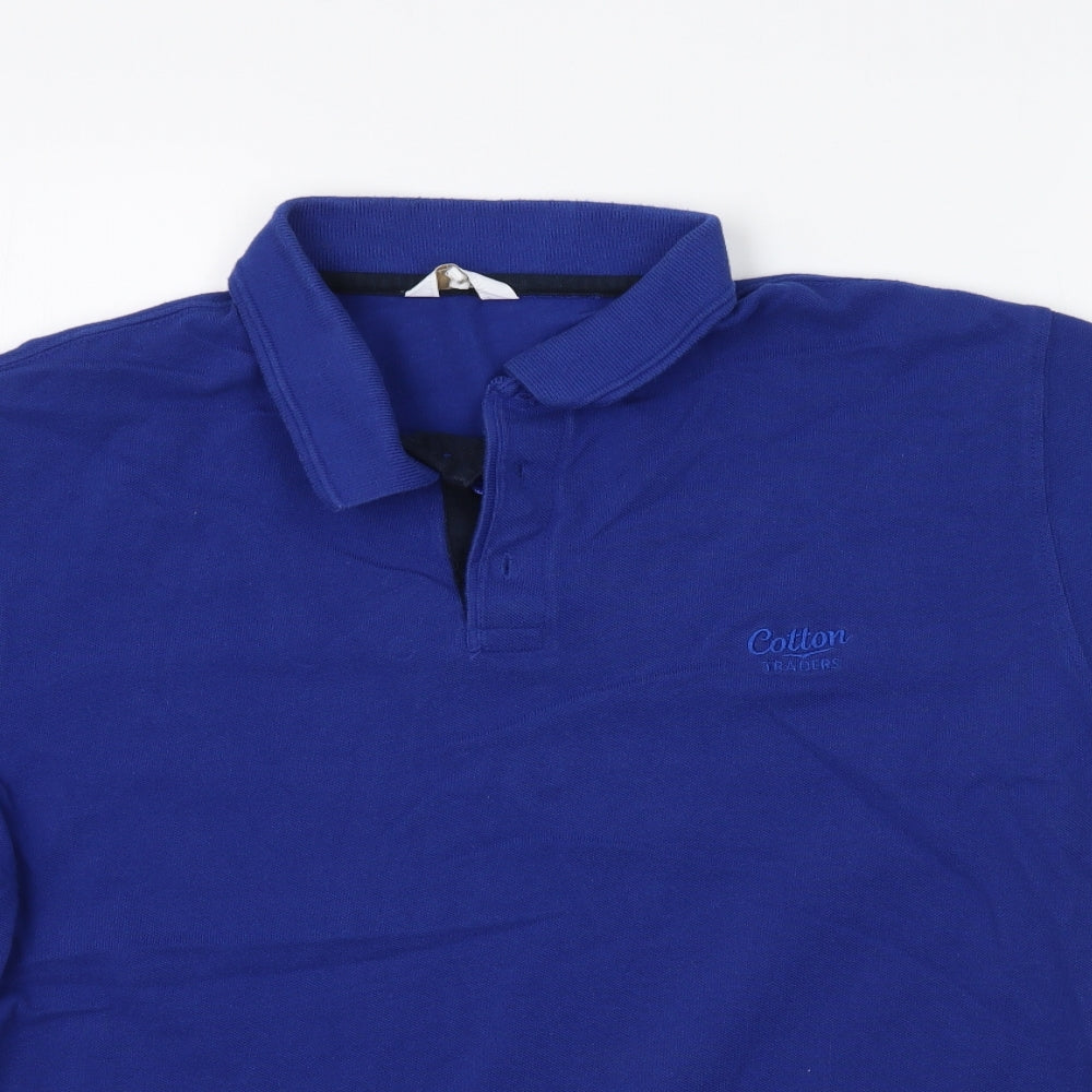 Cotton Traders Mens Blue    Polo Size M