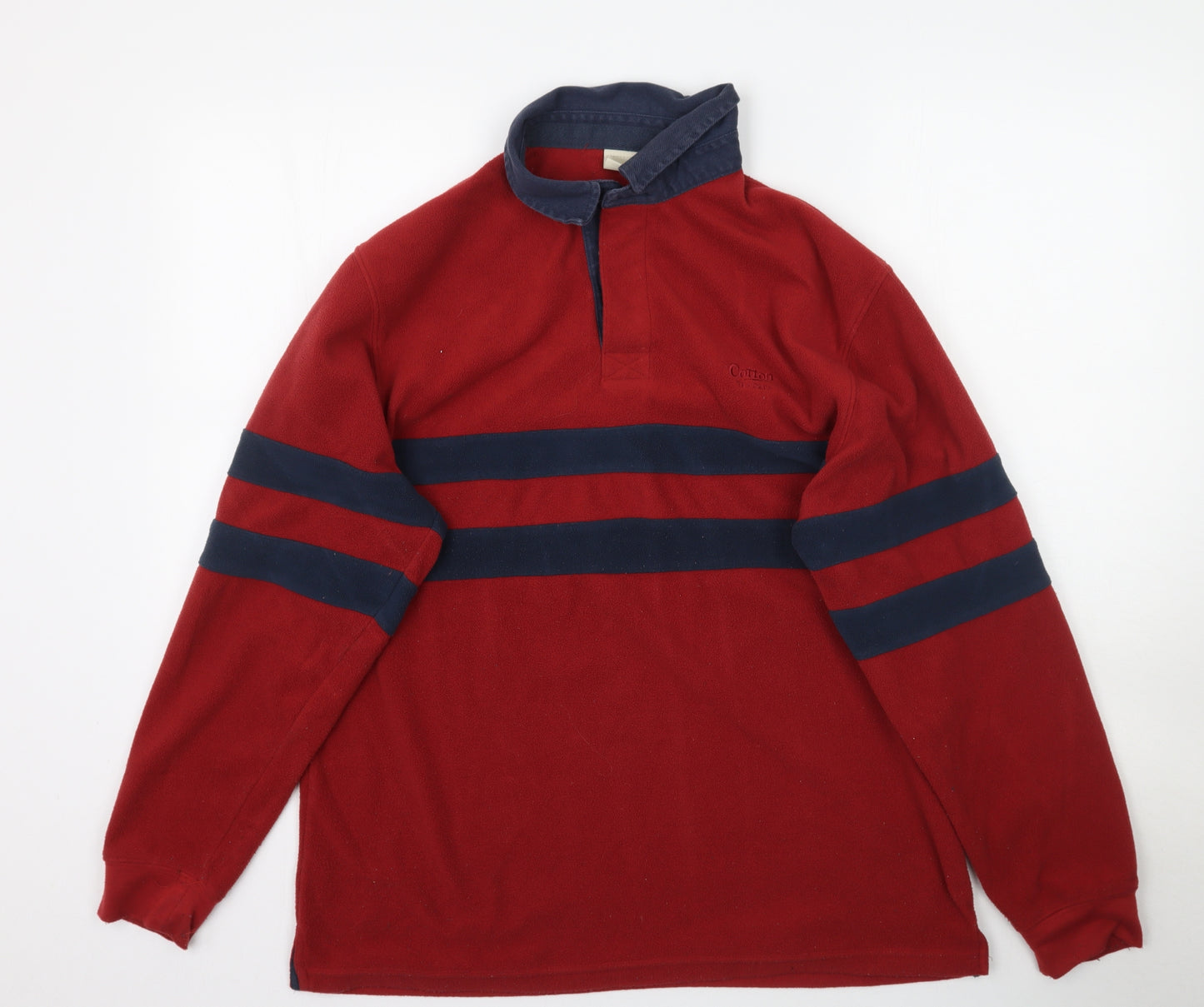 Cotton Traders Mens Red  Fleece  Polo Size M