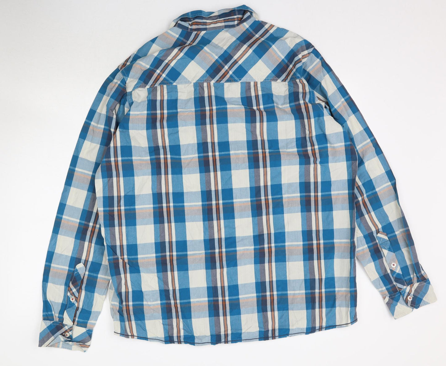 Animal Mens Blue Plaid   Button-Up Size 2XL