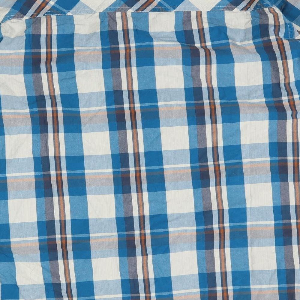 Animal Mens Blue Plaid   Button-Up Size 2XL