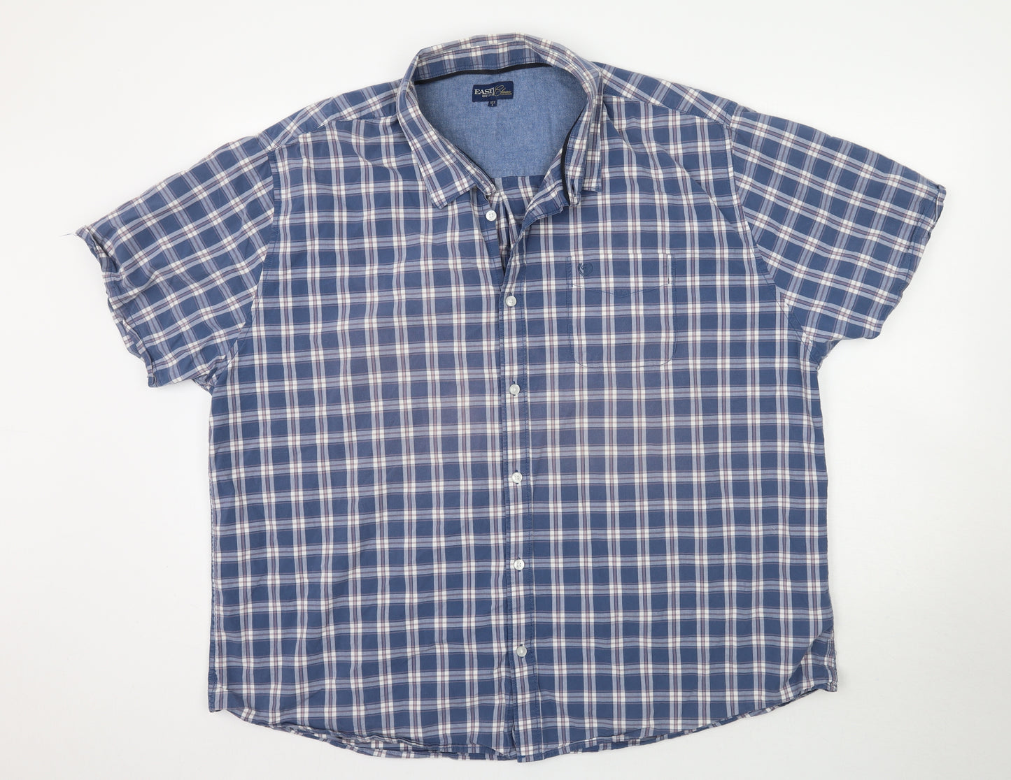Matalan Mens Blue Plaid   Button-Up Size 3XL