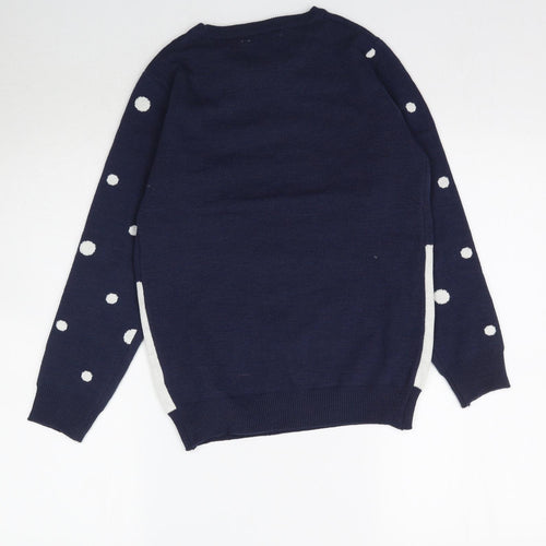 Primark Girls Multicoloured  Knit Pullover Jumper Size 10-11 Years  - Christmas Chillin' Snowman Snowmen