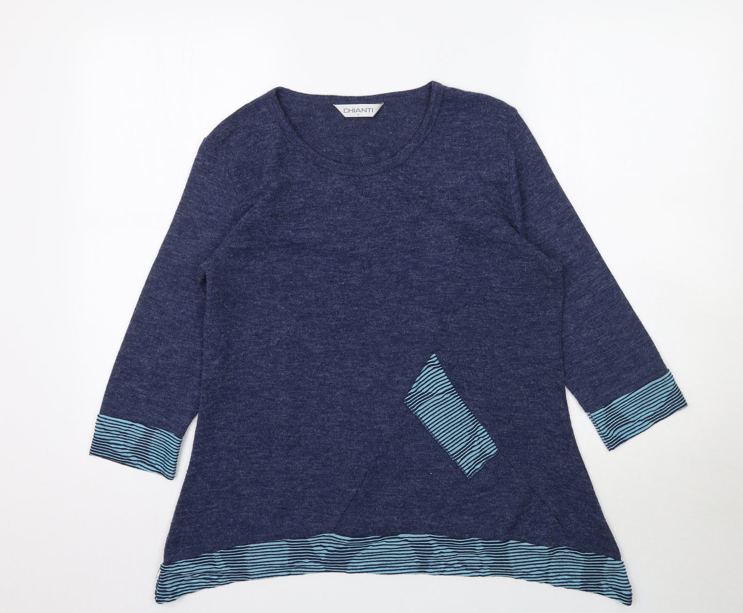 Chiant Womens Blue   Basic Blouse Size 12