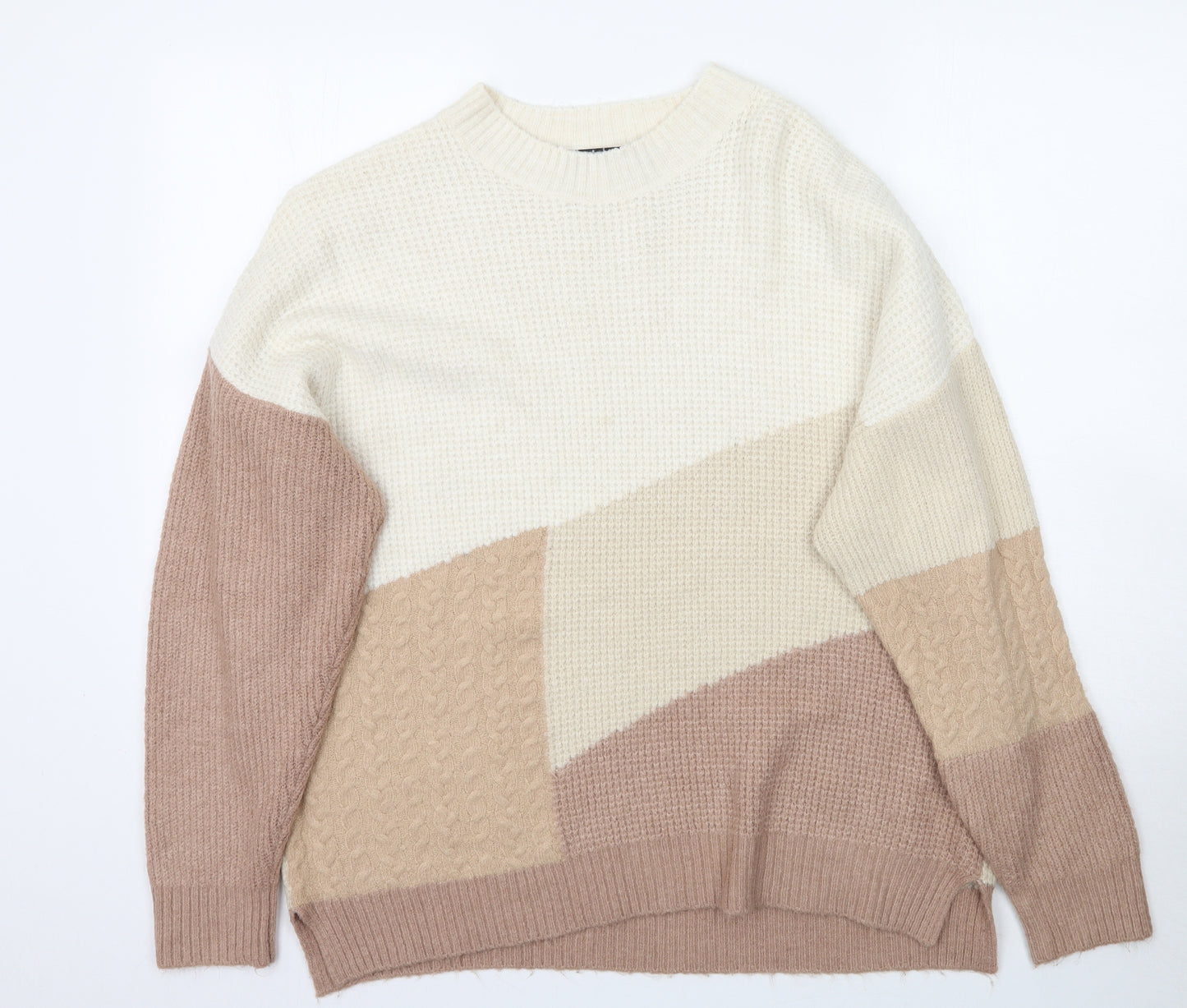 George Womens Multicoloured Geometric Knit Pullover Jumper Size L