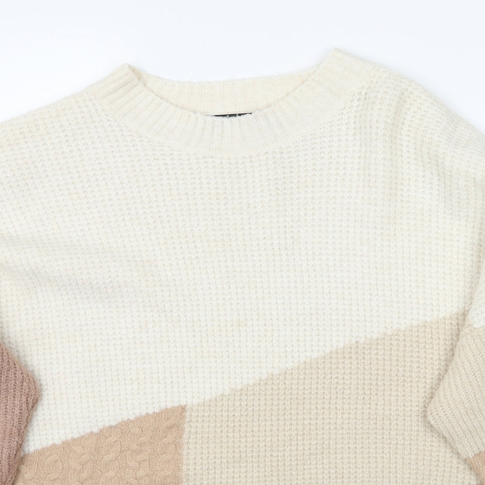 George Womens Multicoloured Geometric Knit Pullover Jumper Size L