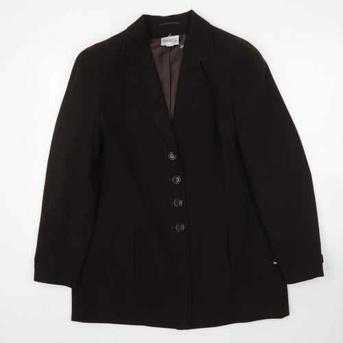 Meico Womens Brown   Overcoat Blazer Size 14