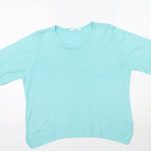 Marks and Spencer Womens Blue  Knit Basic T-Shirt Size 14
