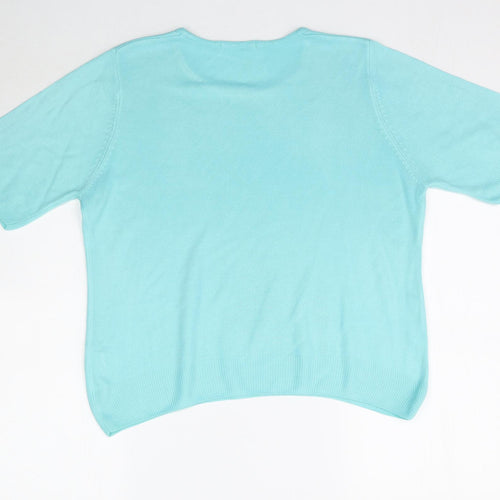 Marks and Spencer Womens Blue  Knit Basic T-Shirt Size 14