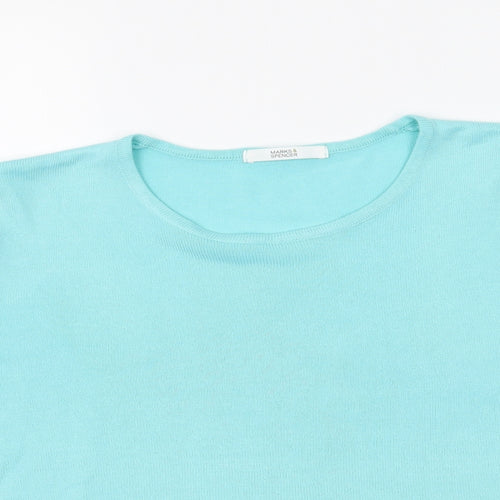 Marks and Spencer Womens Blue  Knit Basic T-Shirt Size 14