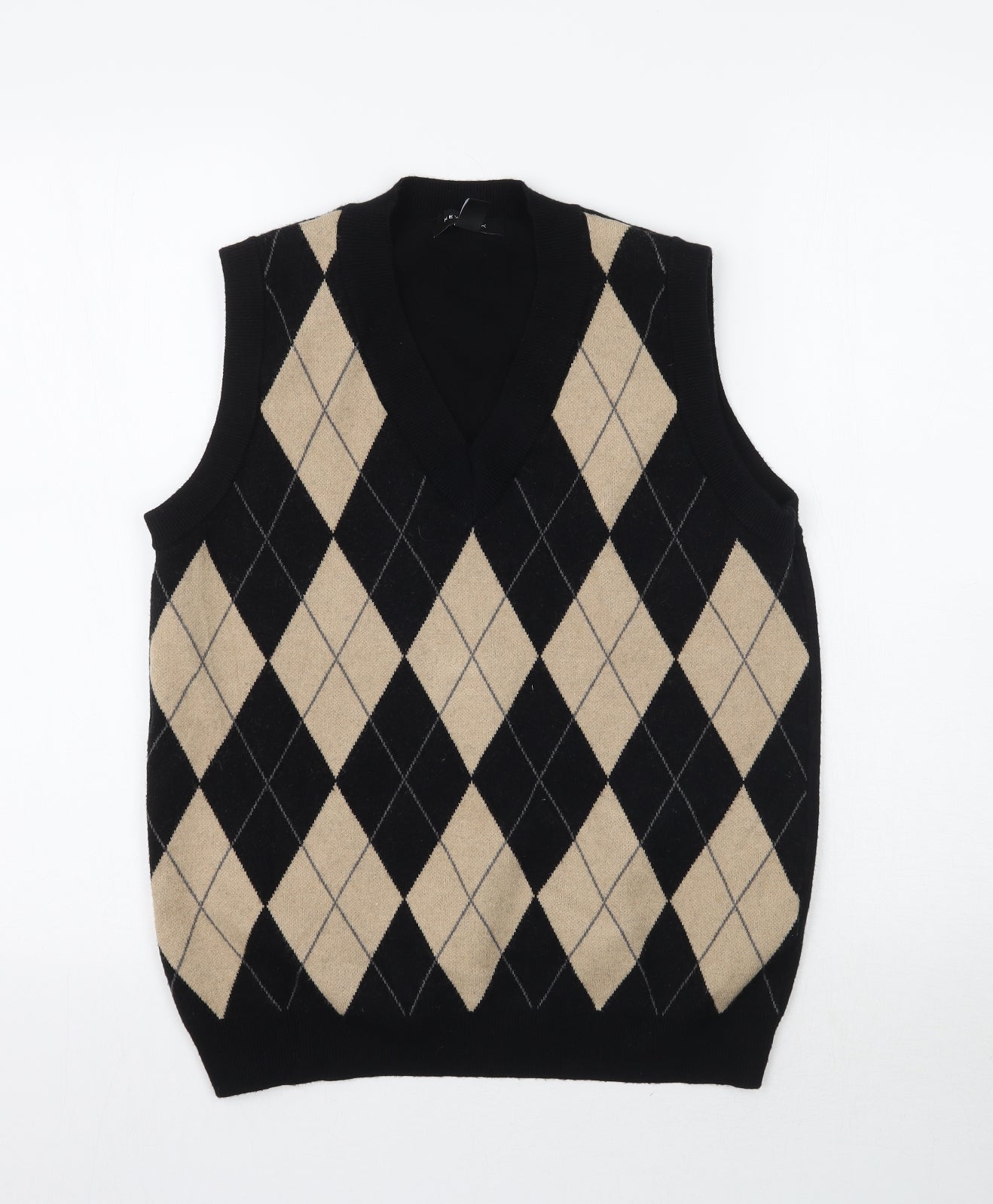 New Look Womens Multicoloured Argyle/Diamond Knit Pullover Jumper Size S