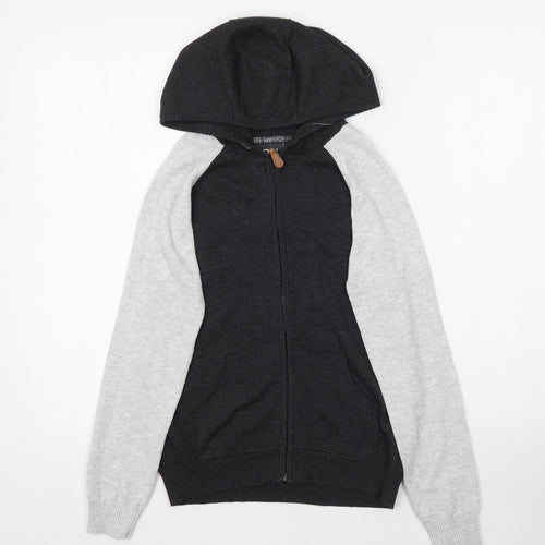 Rebel Boys Grey  Knit Full Zip Hoodie Size 9-10 Years