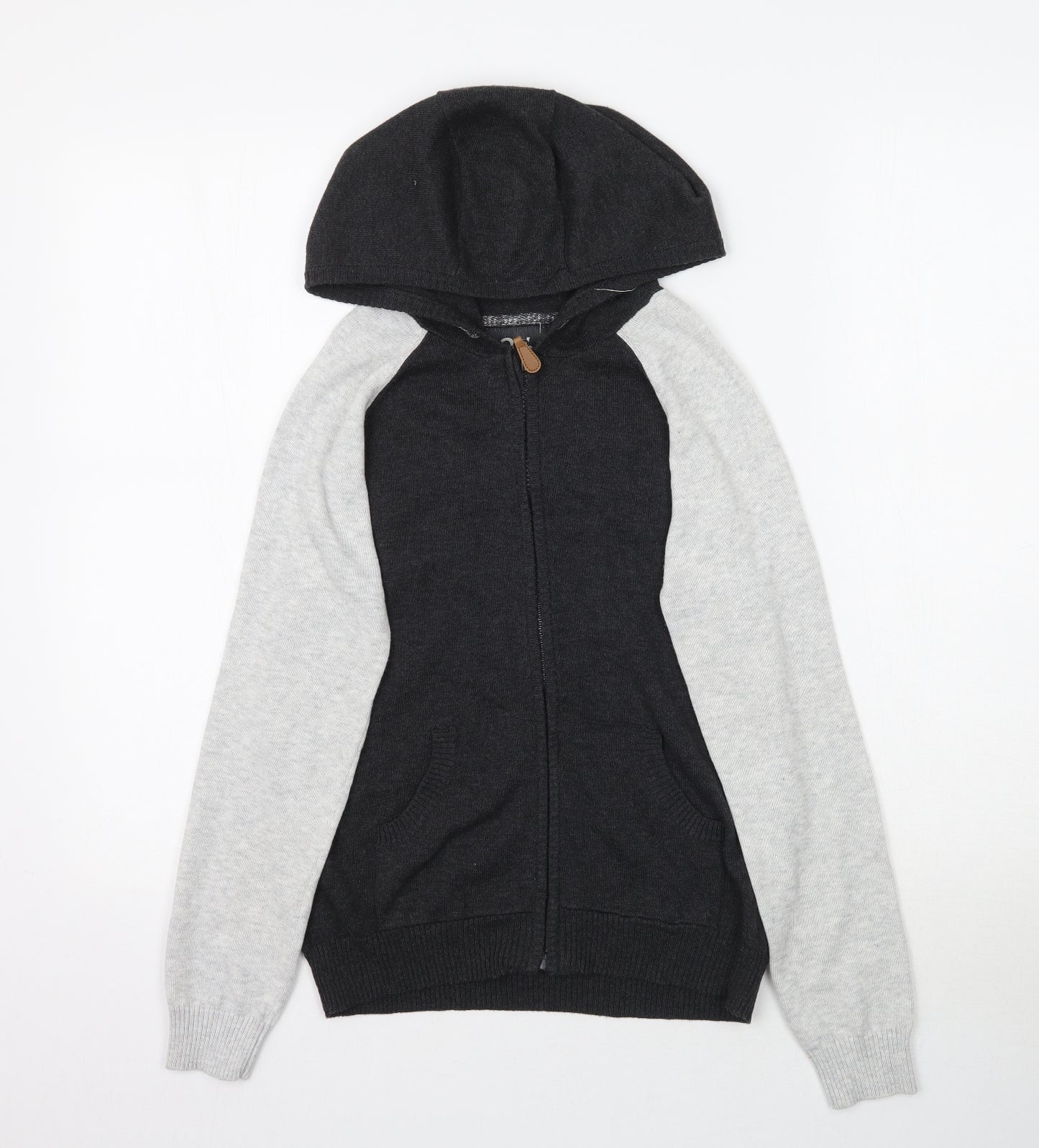 Rebel Boys Grey  Knit Full Zip Hoodie Size 9-10 Years