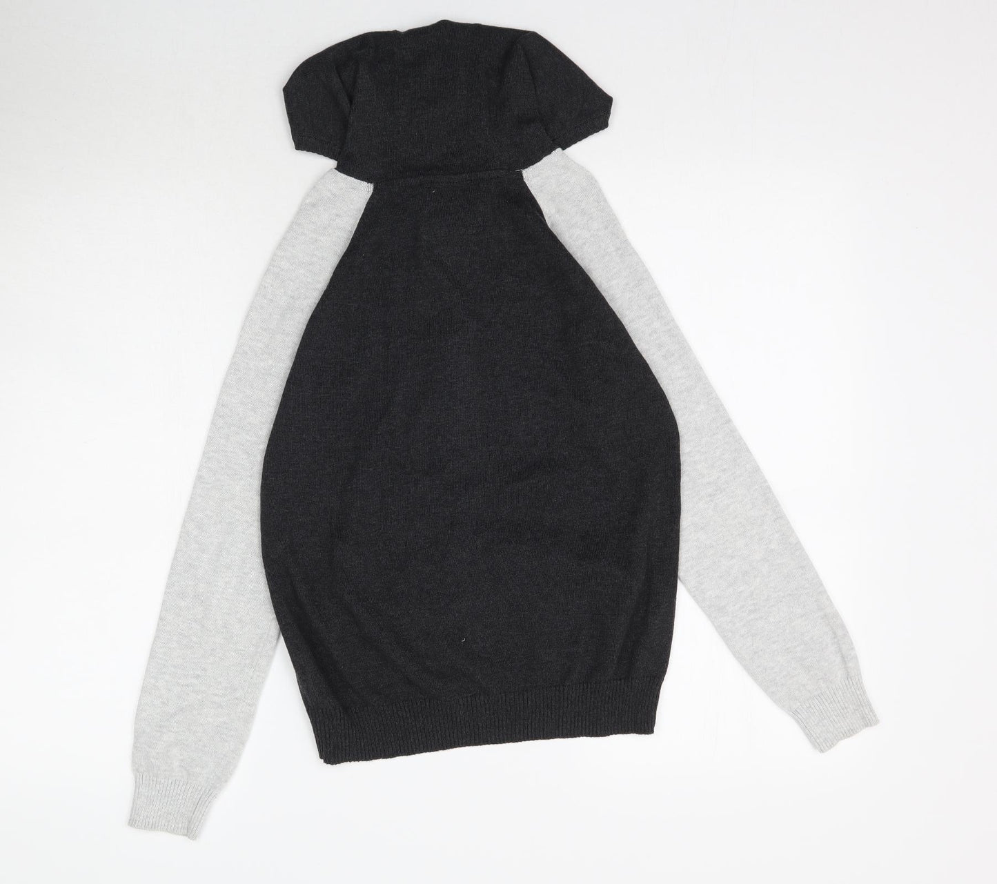 Rebel Boys Grey  Knit Full Zip Hoodie Size 9-10 Years