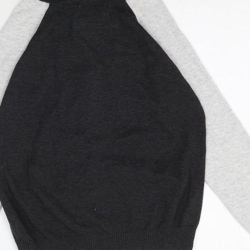 Rebel Boys Grey  Knit Full Zip Hoodie Size 9-10 Years