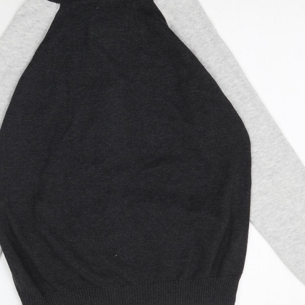 Rebel Boys Grey  Knit Full Zip Hoodie Size 9-10 Years