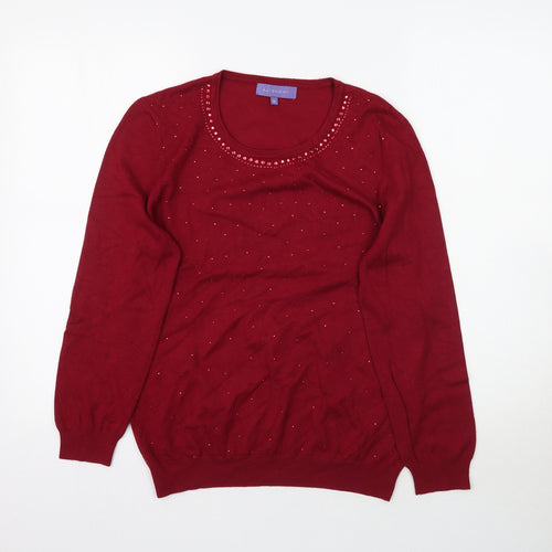 Autonomy Womens Red  Knit Pullover Jumper Size M