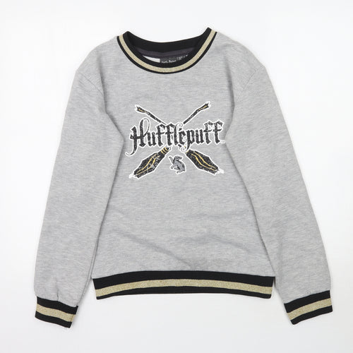 Primark Womens Grey   Pullover Sweatshirt Size 4  - Harry Potter Hufflepuff