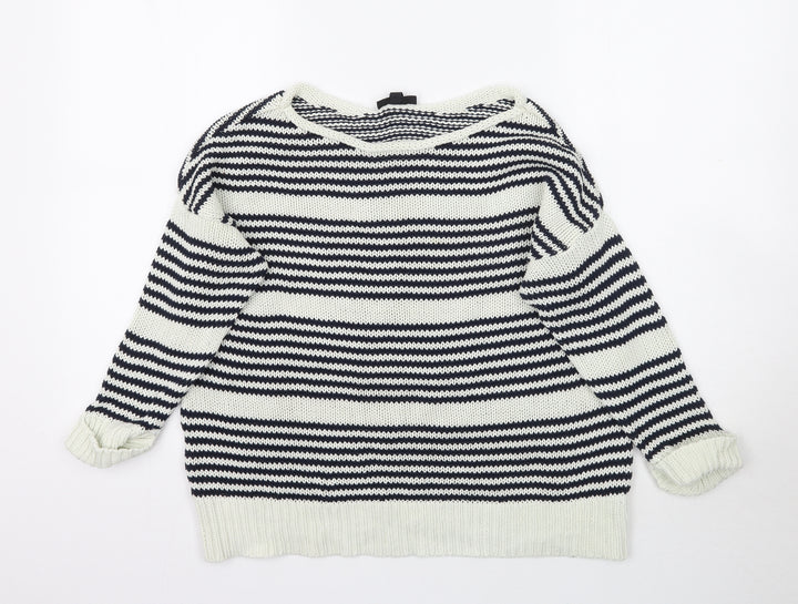 Topshop Womens Multicoloured Striped Knit Pullover Jumper Size 8