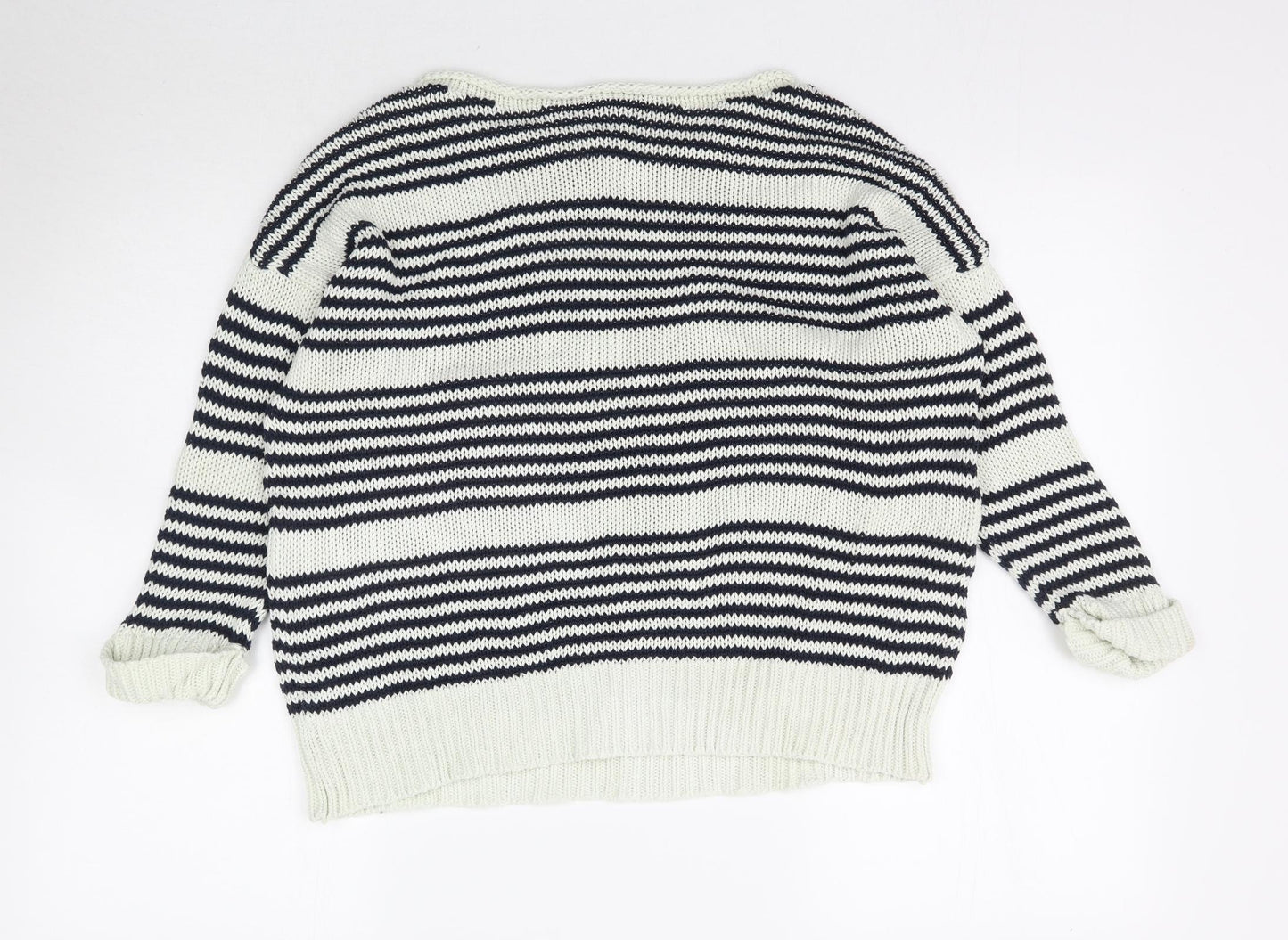 Topshop Womens Multicoloured Striped Knit Pullover Jumper Size 8