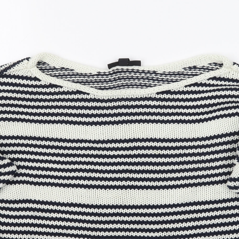 Topshop Womens Multicoloured Striped Knit Pullover Jumper Size 8