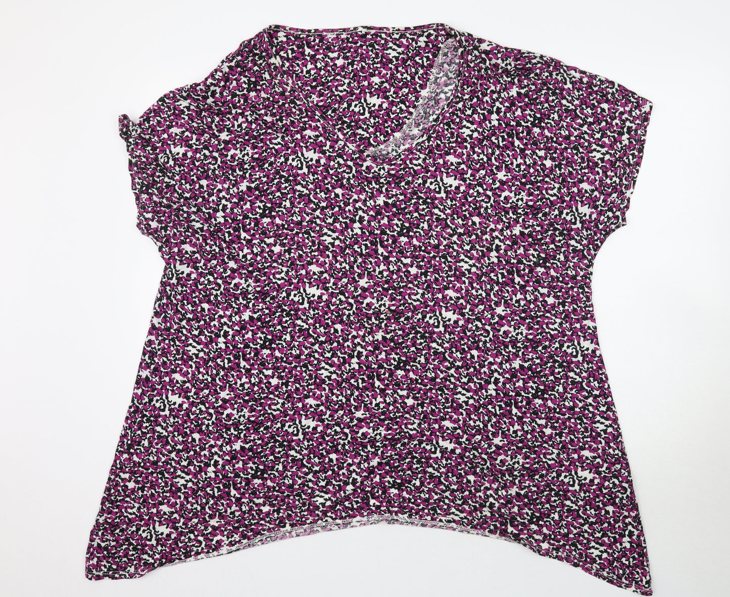 George Womens Purple Polka Dot  Basic T-Shirt Size 22  - Speckled