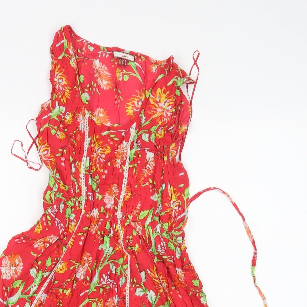 Joe Browns Womens Red Floral  Tank Dress  Size 10