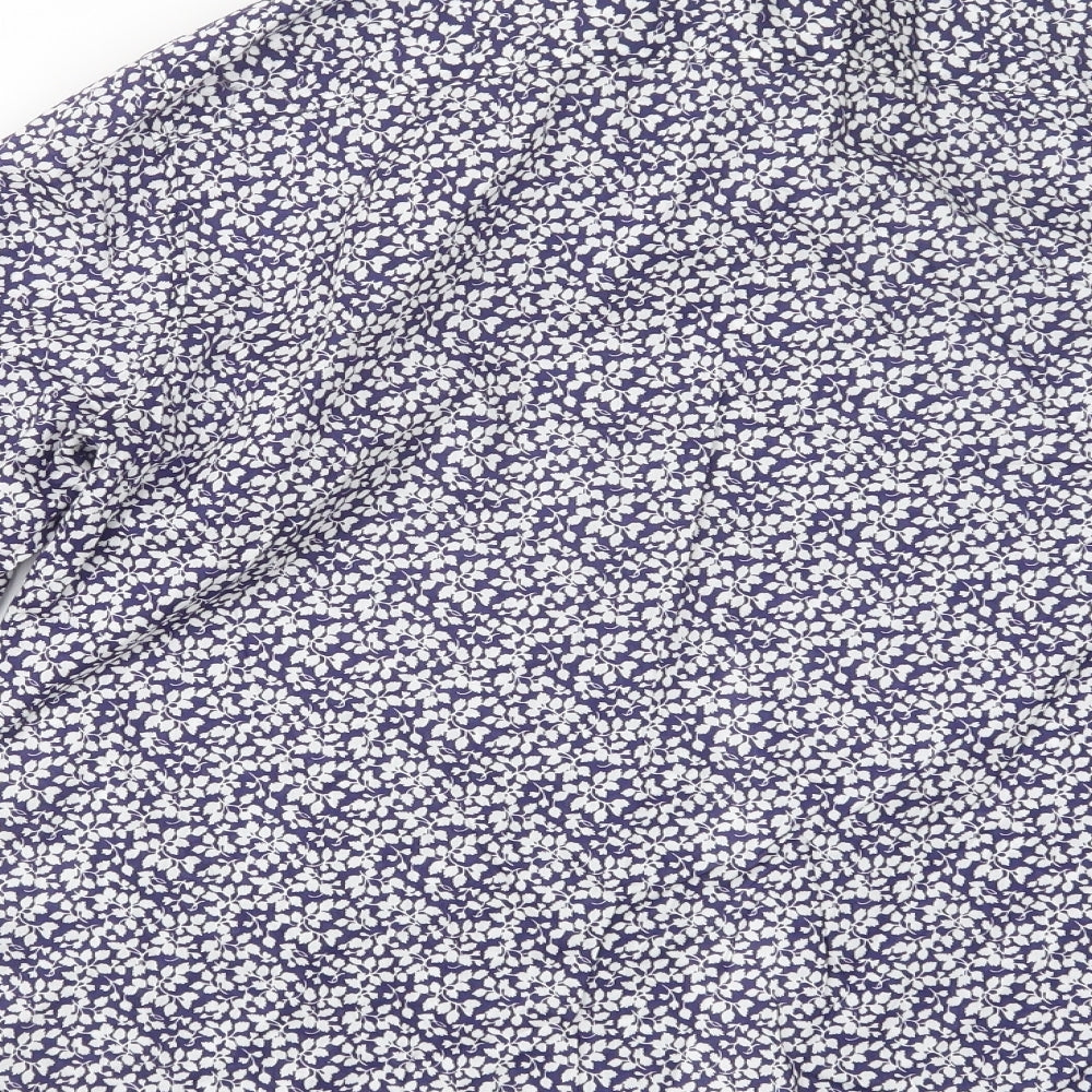 Oxford Shirt Co. Womens Purple Geometric  Basic Button-Up Size 12