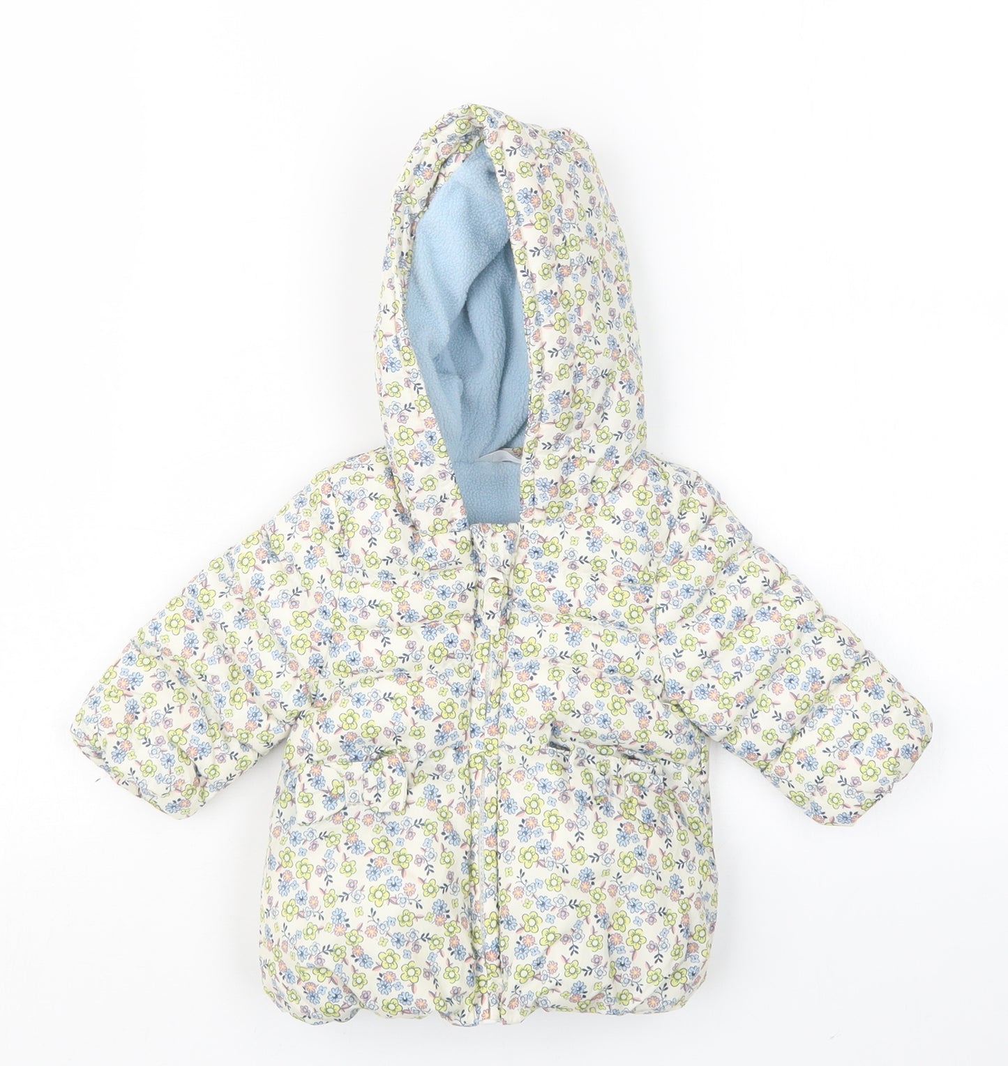 M&Co Girls White Floral  Jacket  Size 0-3 Months