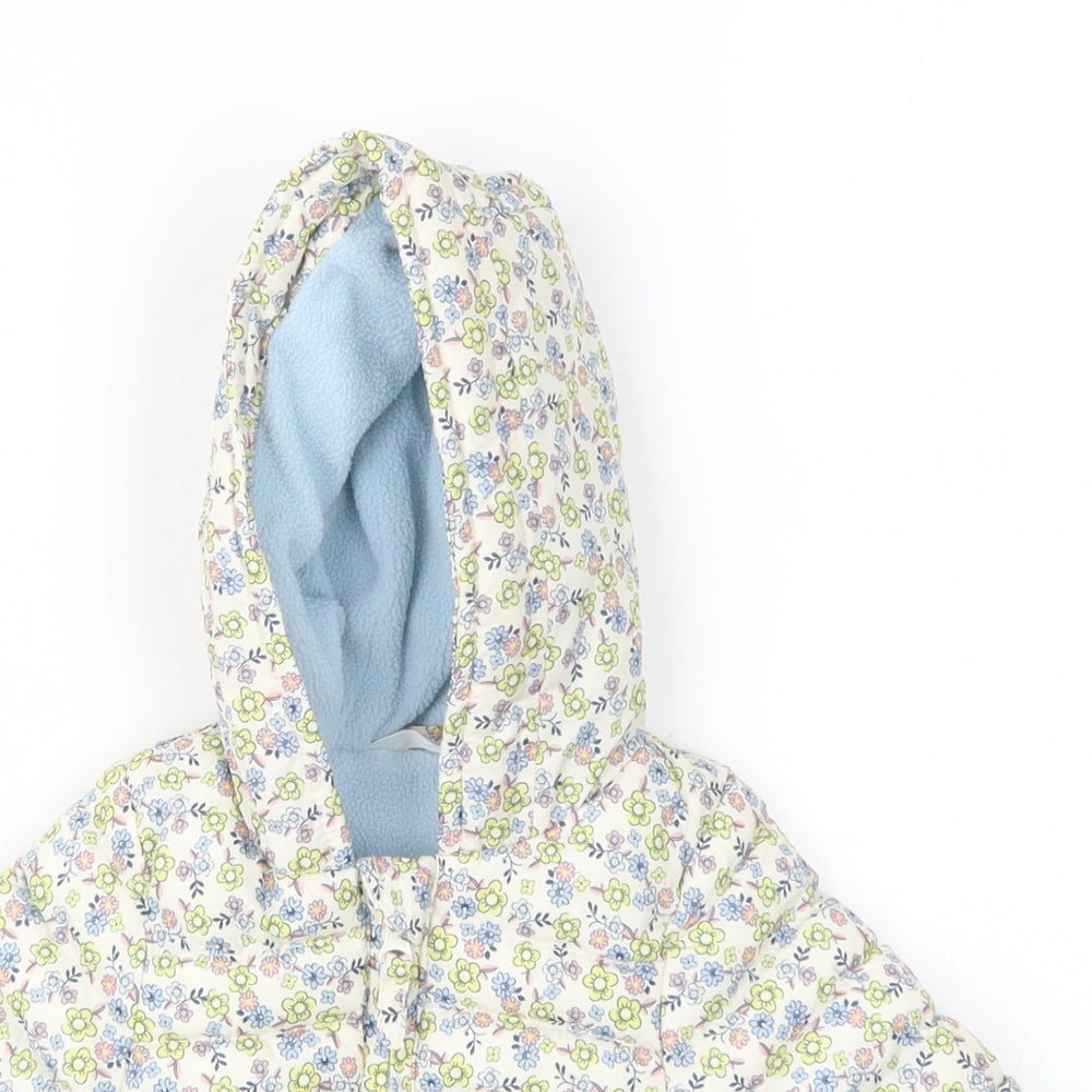 M&Co Girls White Floral  Jacket  Size 0-3 Months