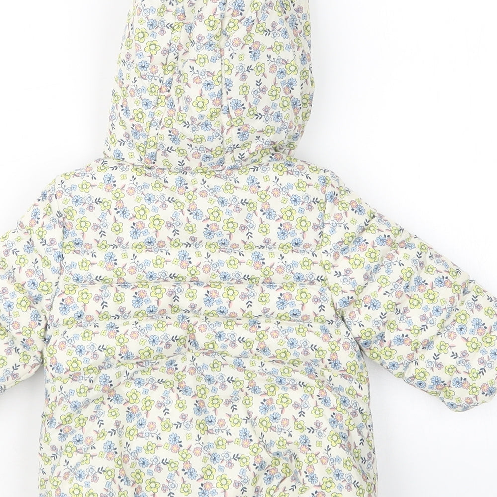 M&Co Girls White Floral  Jacket  Size 0-3 Months