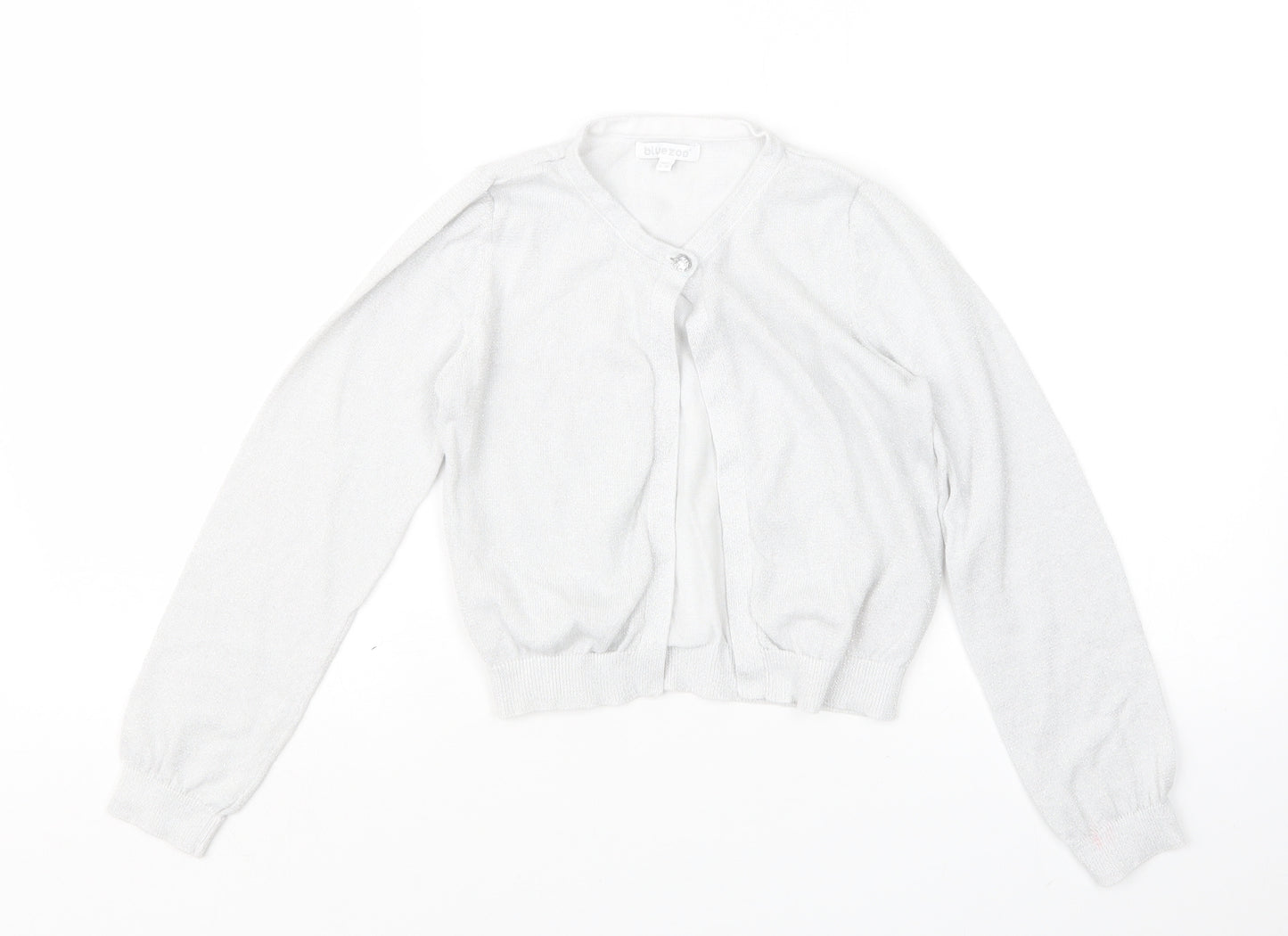Blue Zoo Girls Silver   Cardigan Jumper Size 9-10 Years