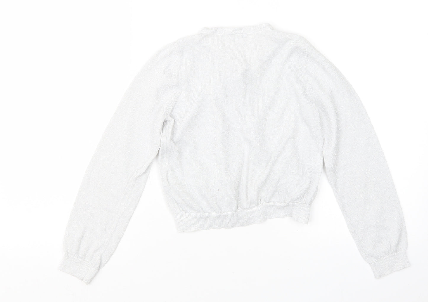 Blue Zoo Girls Silver   Cardigan Jumper Size 9-10 Years