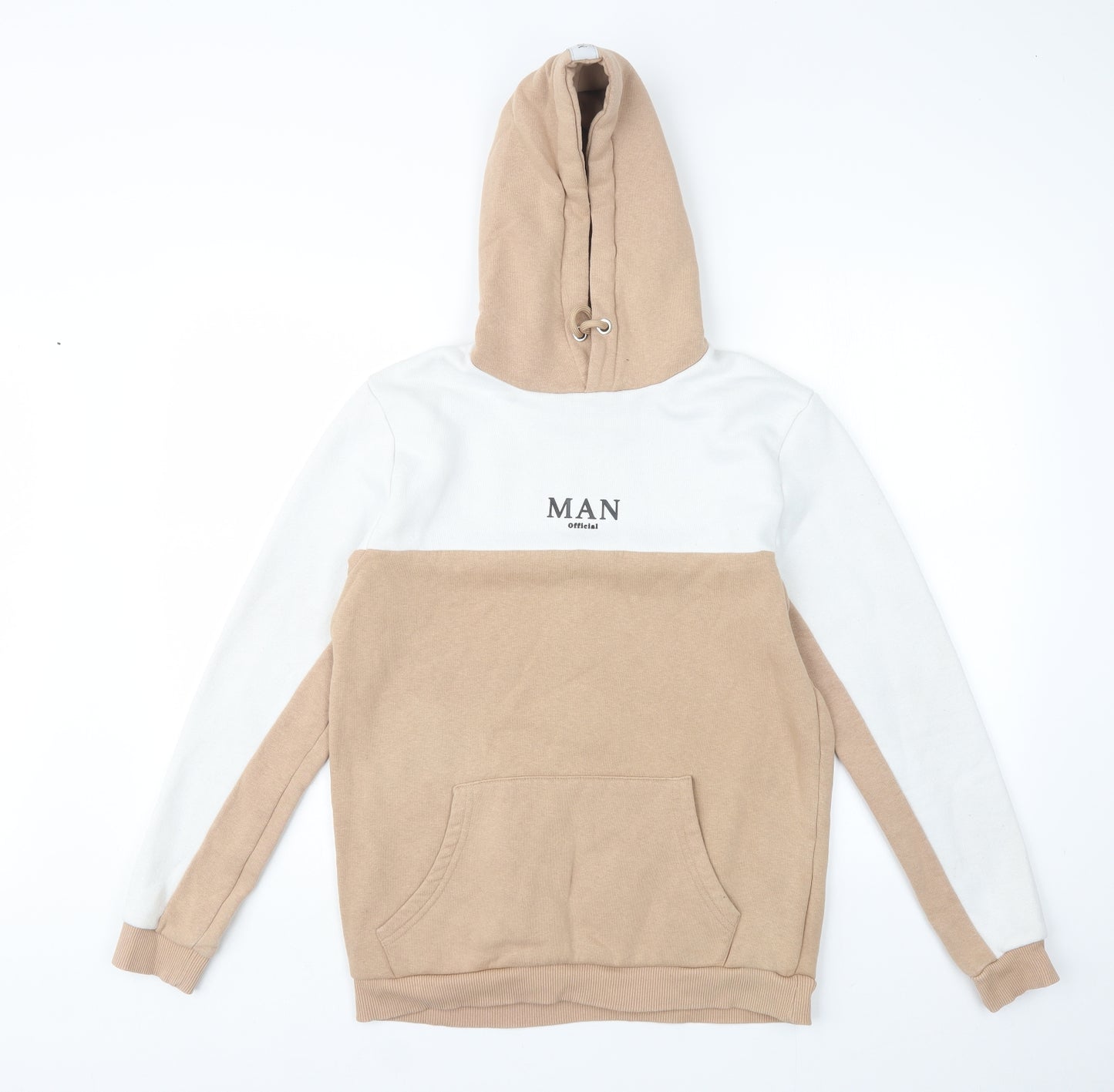 Boohoo Mens Beige   Pullover Hoodie Size S